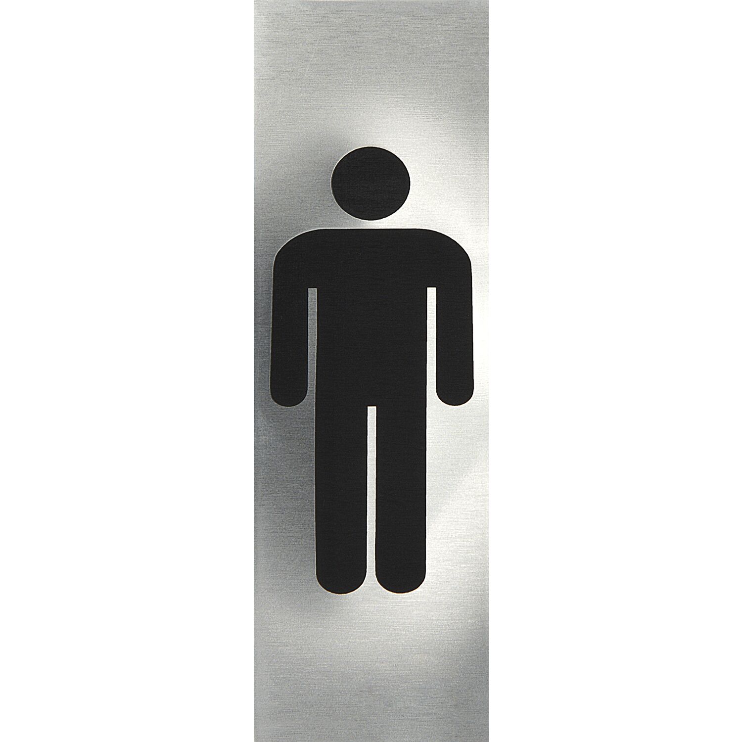 WC Symbol Mann selbstklebend, 48 x 150 mm, Edelstahl gebürstet