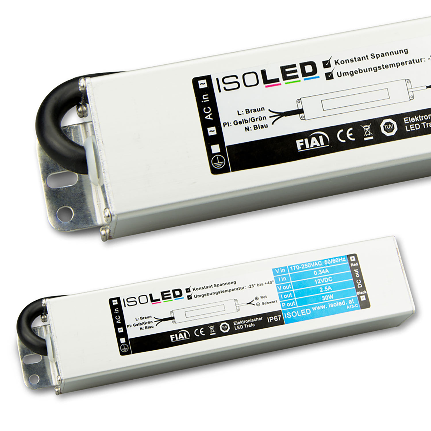 ISOLED LED Trafo 12V/DC 0-30W IP66
