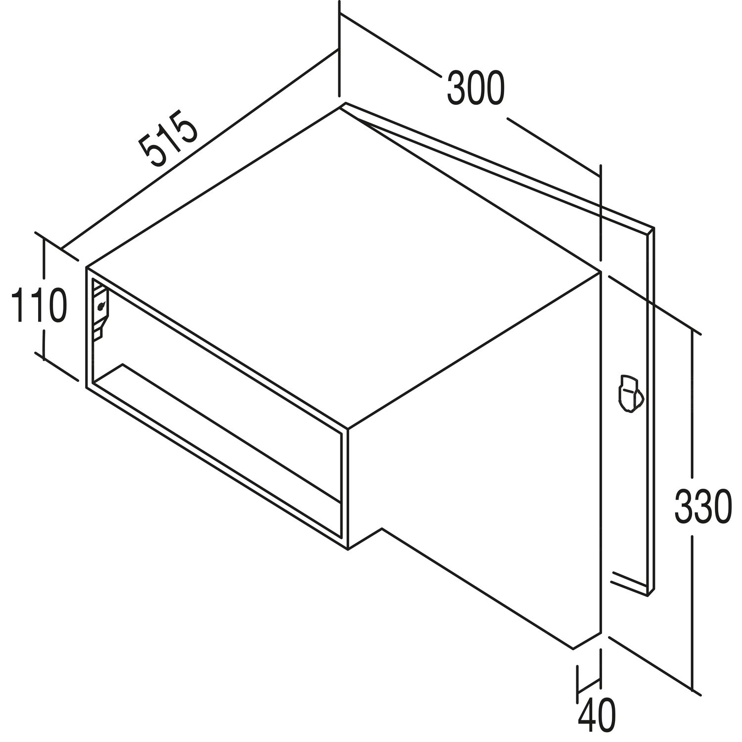 RENZ Durchwurfbriefkasten schräg,300x330x515 mm,Mauerstärke 535mm,Stahl verzinkt