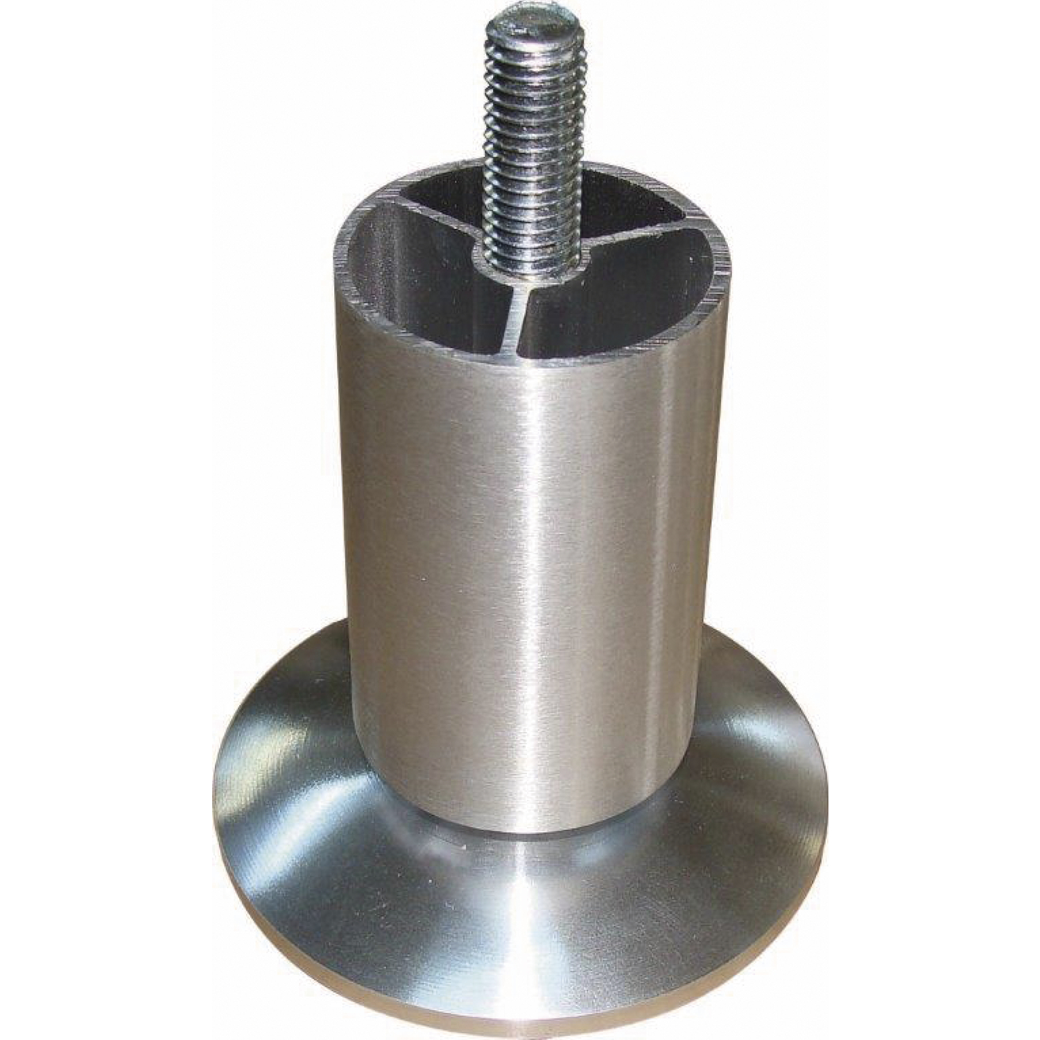 Dekorfuß Fuß ø 40 mm, Länge 86 mm,Aluminium matt geschliffen,klar matt lackiert