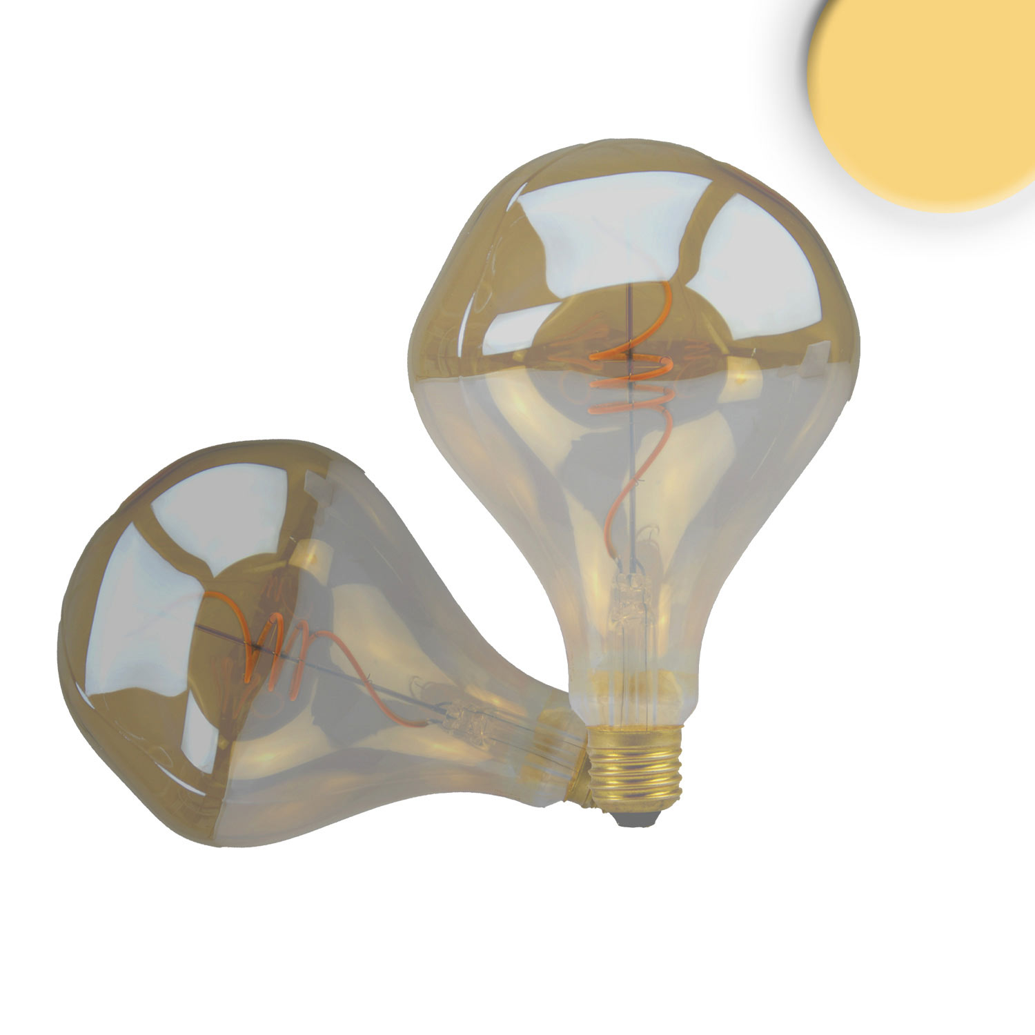 ISOLED E27 Vintage Line LED Roundbulb A125 unregular Amber 4W 2200K