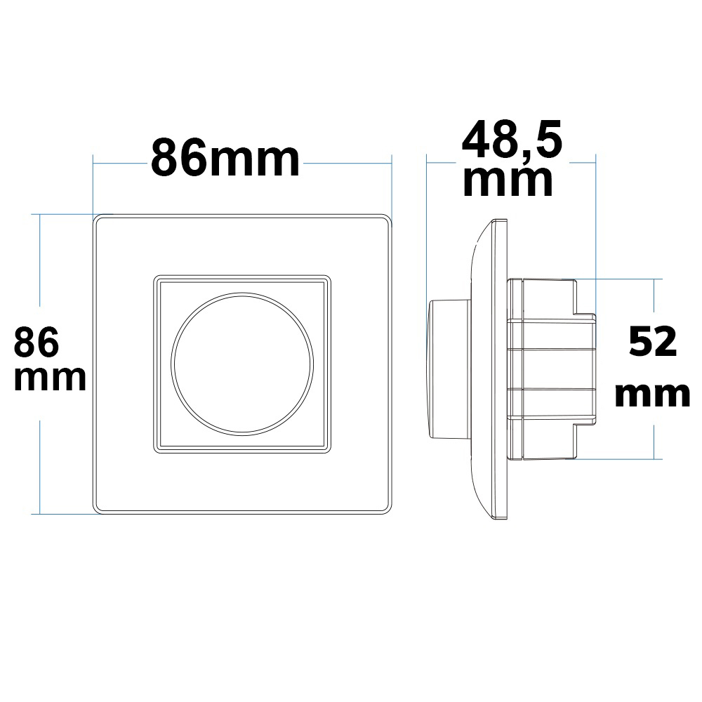 ISOLED Sys-Pro 1 Zone Einbau-Drehknopf/Funk-Dimmer mit 0/1-10V Output + 4A Schaltrelais 85-265V