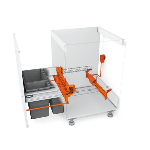 ninka Abfalltrennsystem Set eins2fünf/SERVO-DRIVE uno Korpusbreite 600mm Dunkelgrau