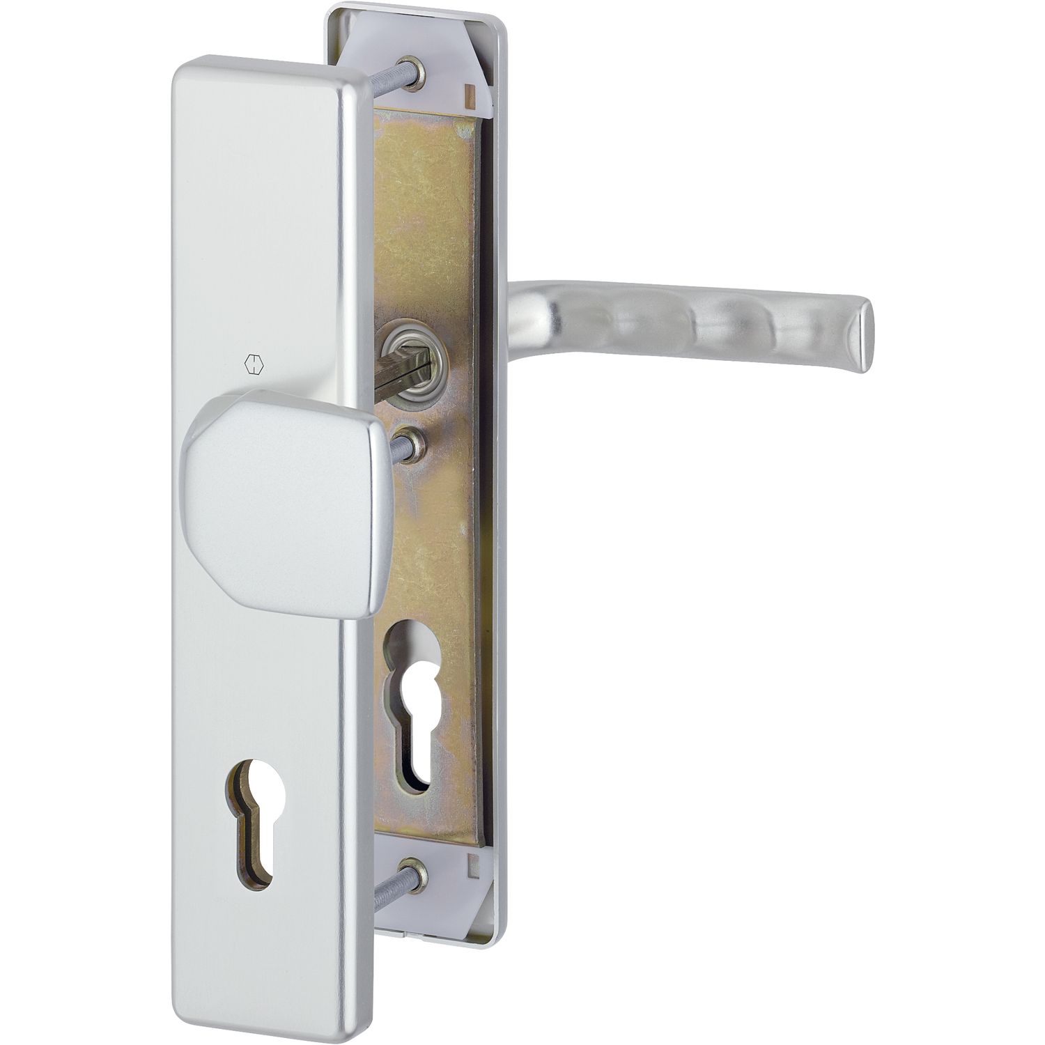 Hoppe SH-Wechselgarnitur LONDON-auf Schild PZ88, 57-67, SST, ohne Kzs., silber