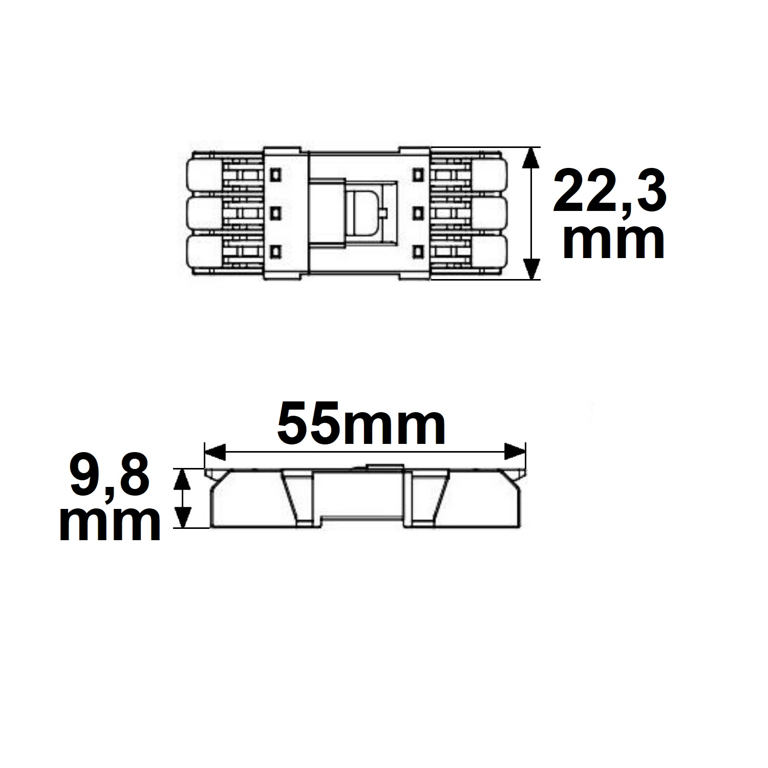 ISOLED Durchgang Steckverbinder 3-polig 0,5-2,5mm² max. 250V/10A