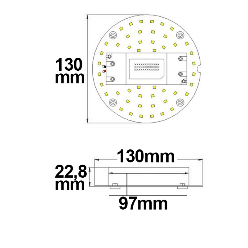 ISOLED LED Umrüstplatine 130mm 9W mit Magnet warmweiß