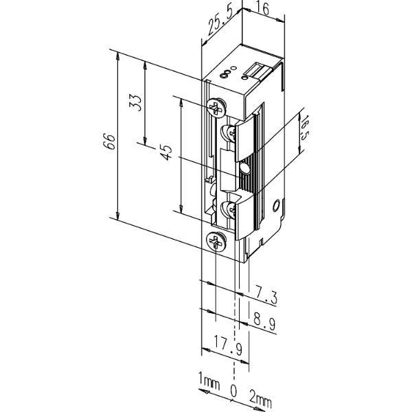 effeff Türöffner 118E FaFix für Fallenrutsche, 10 - 24 V AC/DC