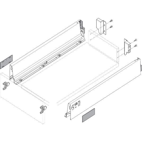 blum TANDEMBOX antaro SET Höhe M, BLUMOTION M, 30kg, NL 350, grau RAL 9006