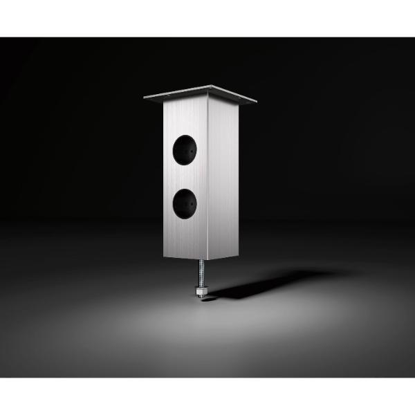 Barkonsole Jumbo Power Station 80 x 80 x 230 mm Aluminium Edelstahl-Effekt