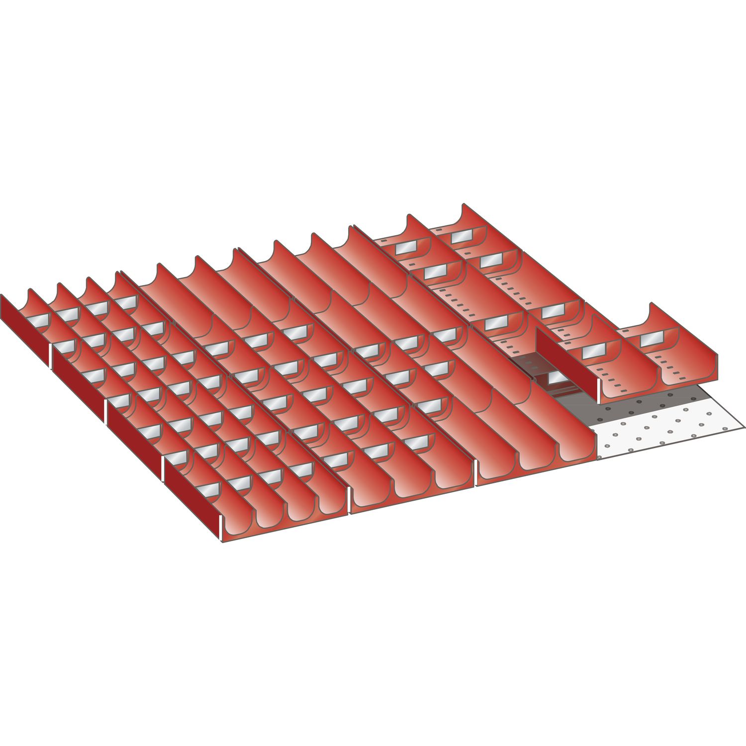 LISTA Einteilungsmaterial Muldensatz 36E x 36E für Fronthöhe 50-200 mm