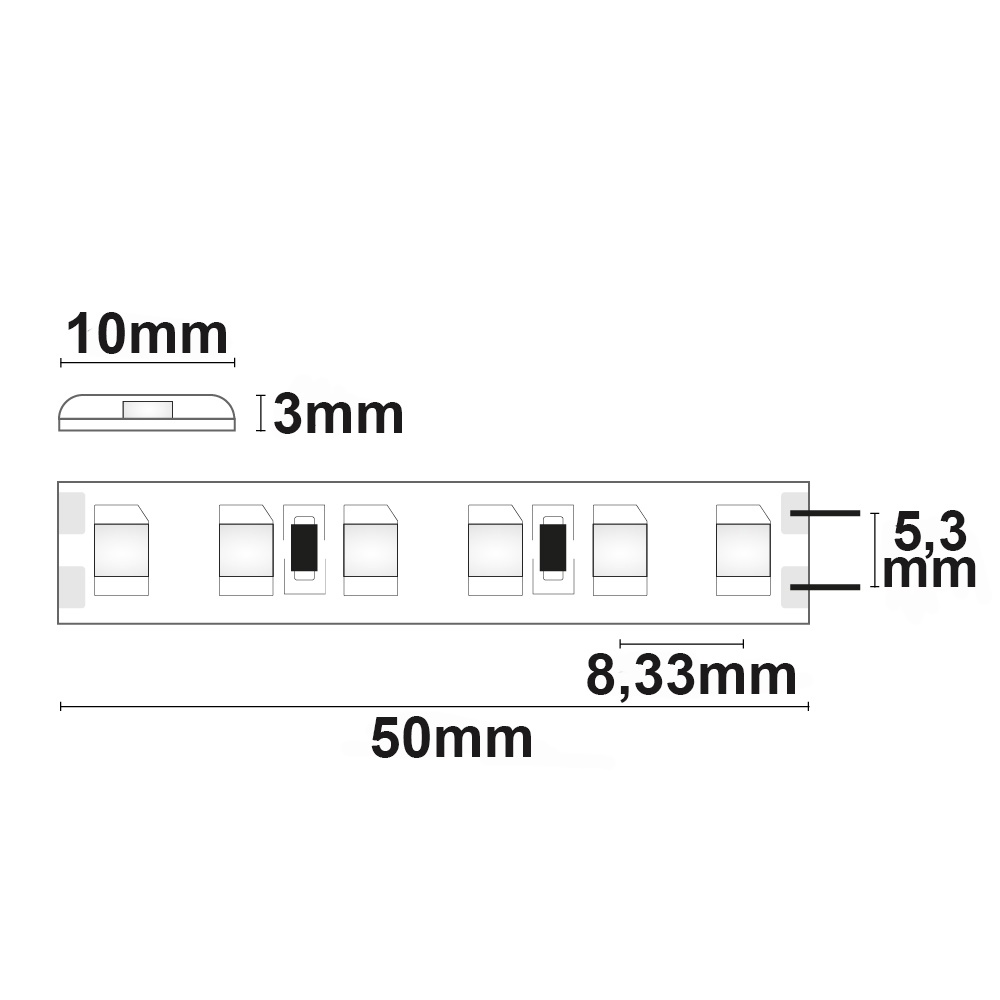 ISOLED LED SIL845 Flexband 24V DC 9,6W IP66 4500K 5m Rolle 120 LED/m