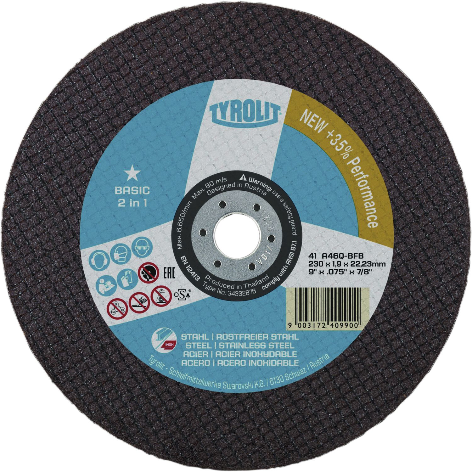 Tyrolit Trennscheibe gerade Basic* 150 x 1,6 mm 2in1 Form 41