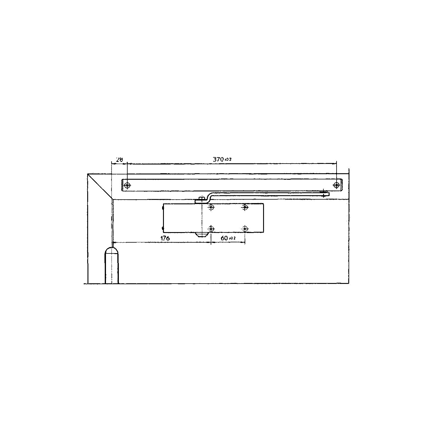 GEZE Gleitschiene TS 1500 G, ohne Feststellung, silber