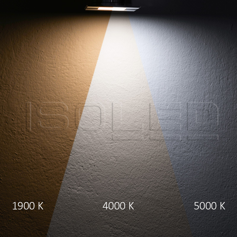 ISOLED LED Möbeleinbaustrahler MiniAMP ALU gebürstet eckig 3W 120° 24V DC weißdynamisch 1900-5000K d