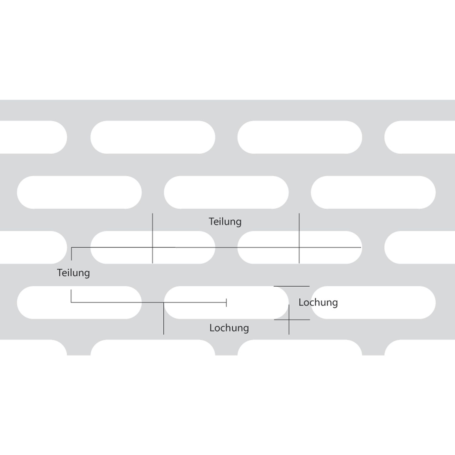 Aluminium-Lochblech Al99,5 (EN AW - 1050) H14 2000/1000/2 mm Lvl: 5-20 x 9-24mm