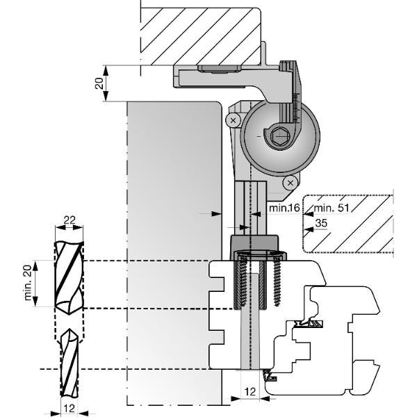 Maco #56944 Rustico Ladeninnenöffner-Kurzband BLR Größe 0 verstellbar schwarz
