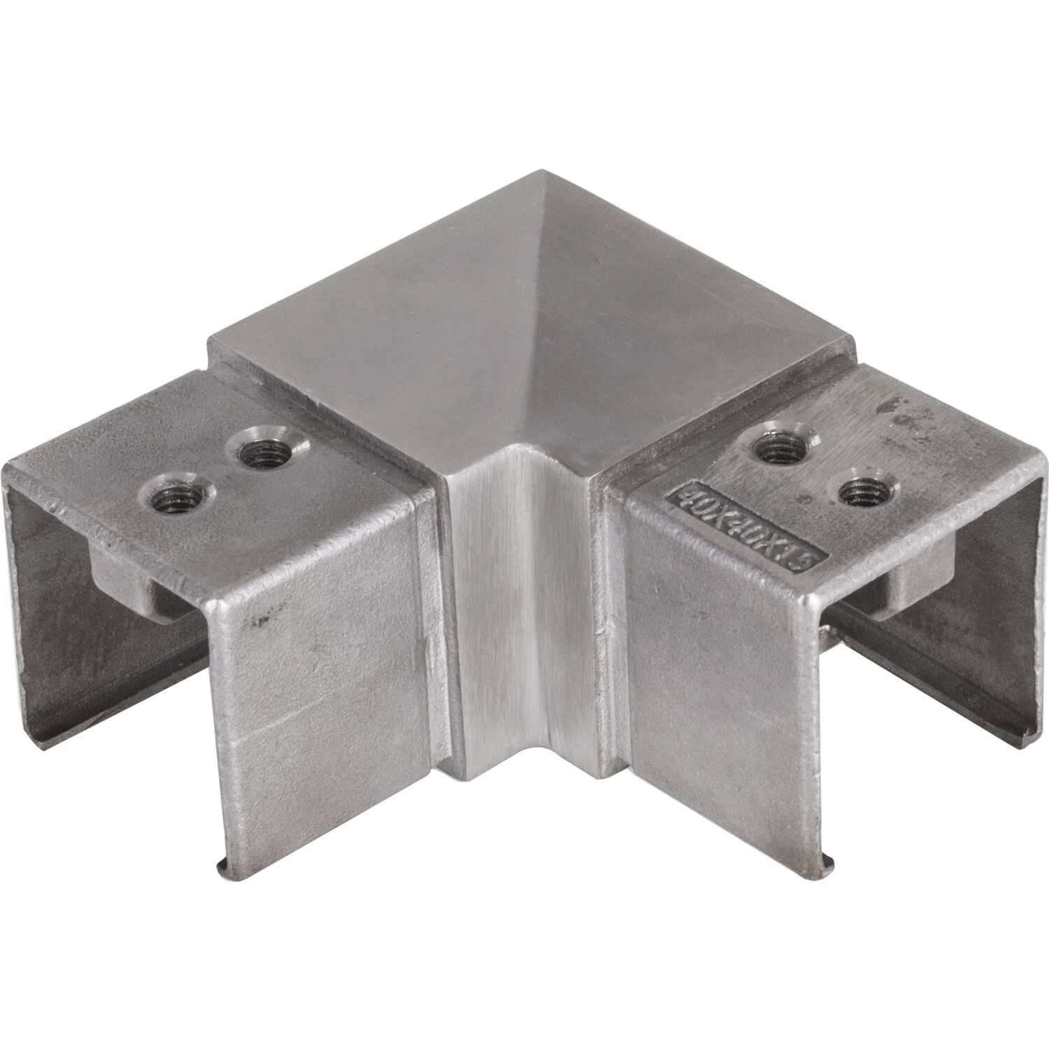 IAM DESIGN Eckbogen für Nutrohr eckig 40 x 40 x 1,5 mm,Edelstahl geschliffen V4A