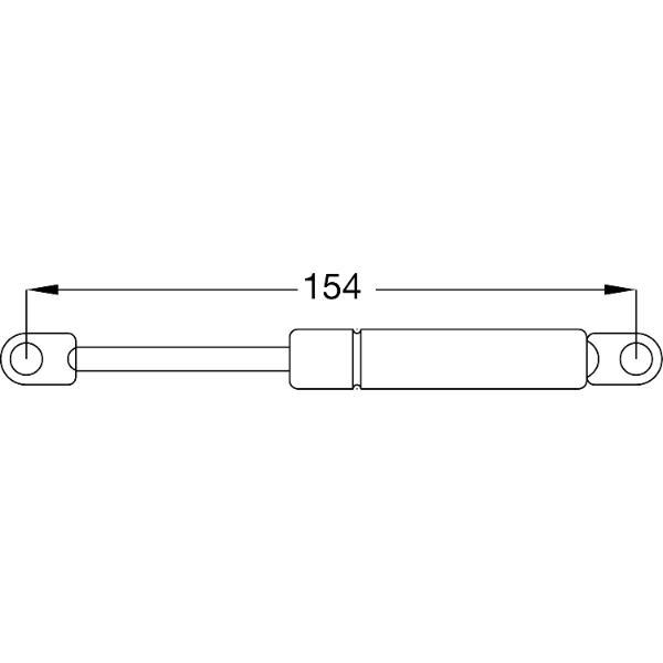 Gasdruckfeder 300 N, 154 mm