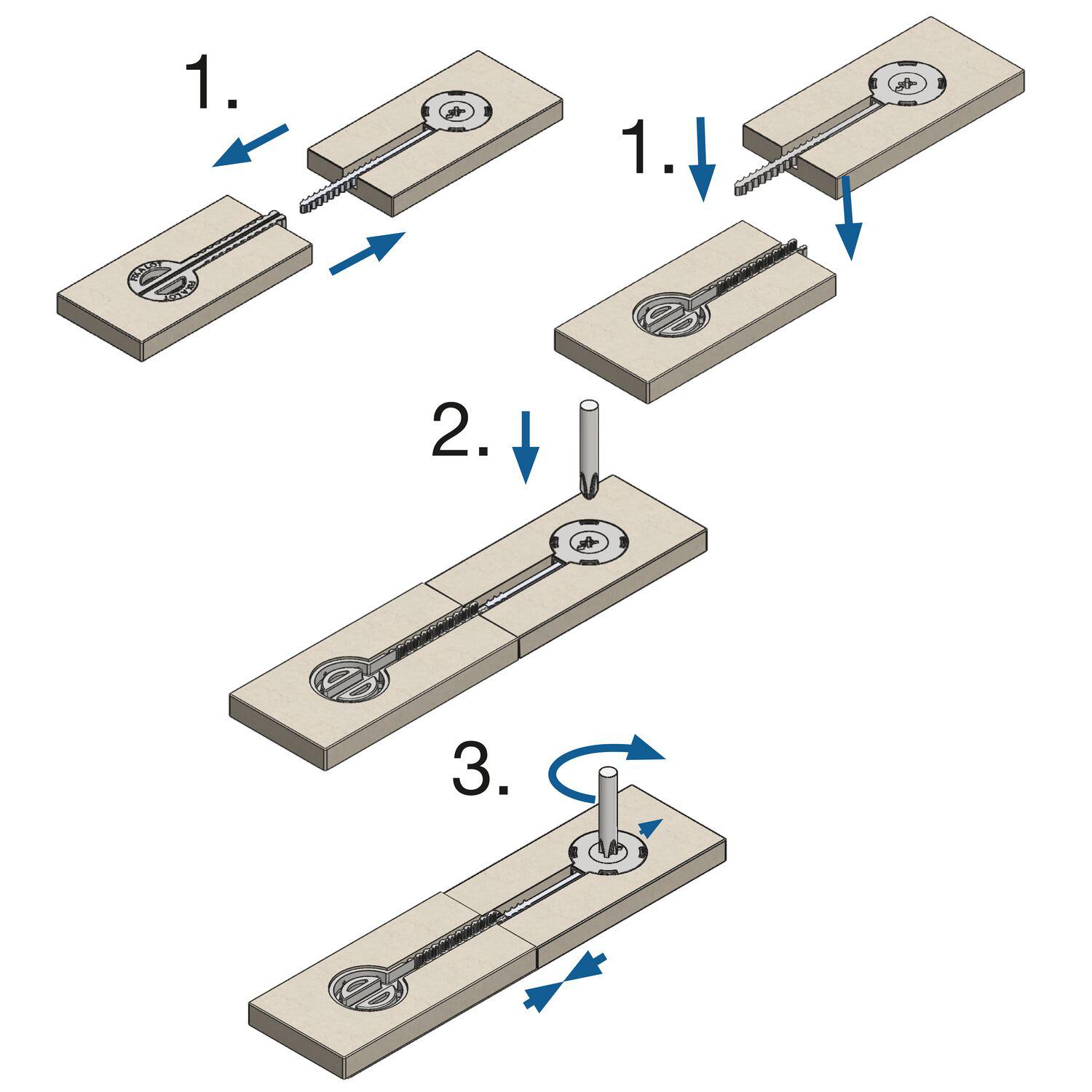 Siso Arbeitsplattenverbinder FIX-A-LOT für Arbeitsplatten ab 10 mm, KS hellgrau