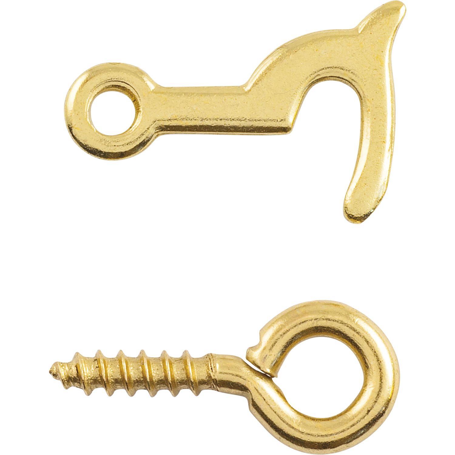 Schmale Kassettenhaken mit Ringschraube 20 mm, Stahl vermessingt
