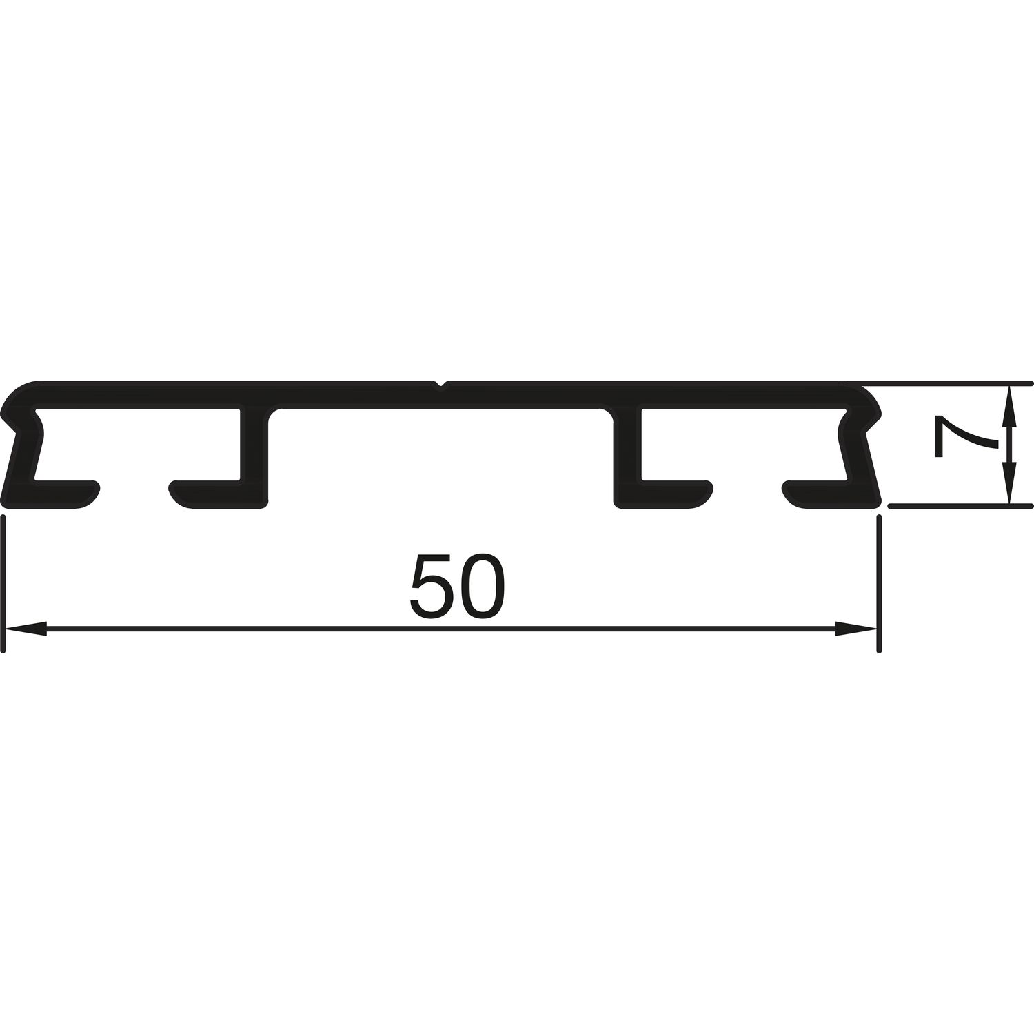 THYSSENKRUPP Syprotech Flachdeckschiene 50/7 ungelocht L=6000 mm Alu blank