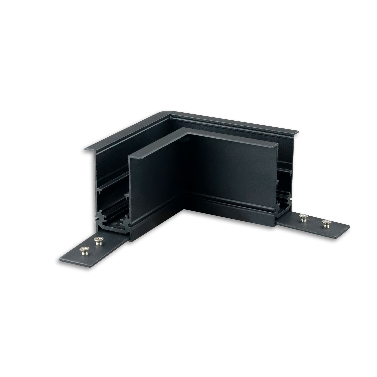 ISOLED Track48 Eckschiene 90° horizontal für Einbauschiene schwarz nicht stromführend