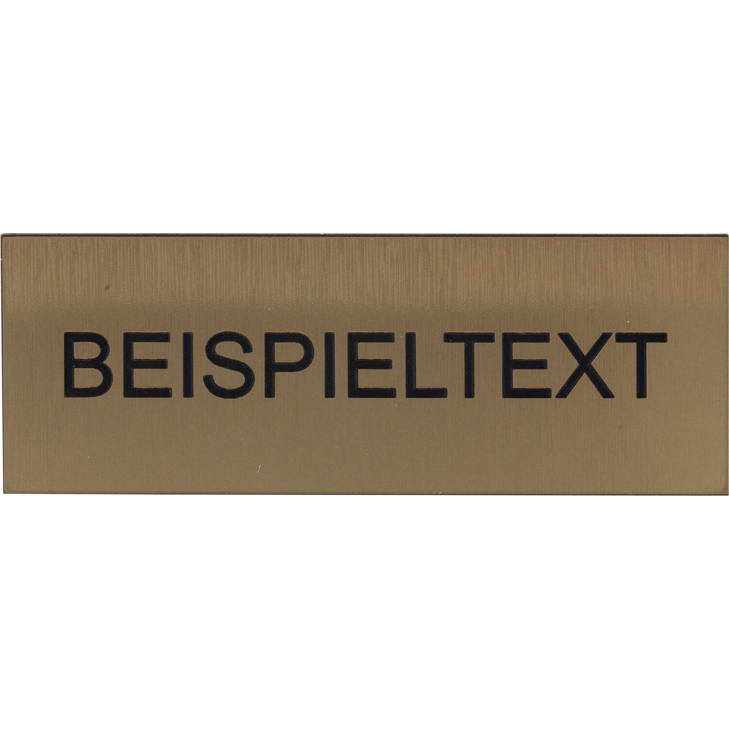 Beschriftungsschild mit Gravur, Kunststoff goldfarbig/Schrift schwarz
