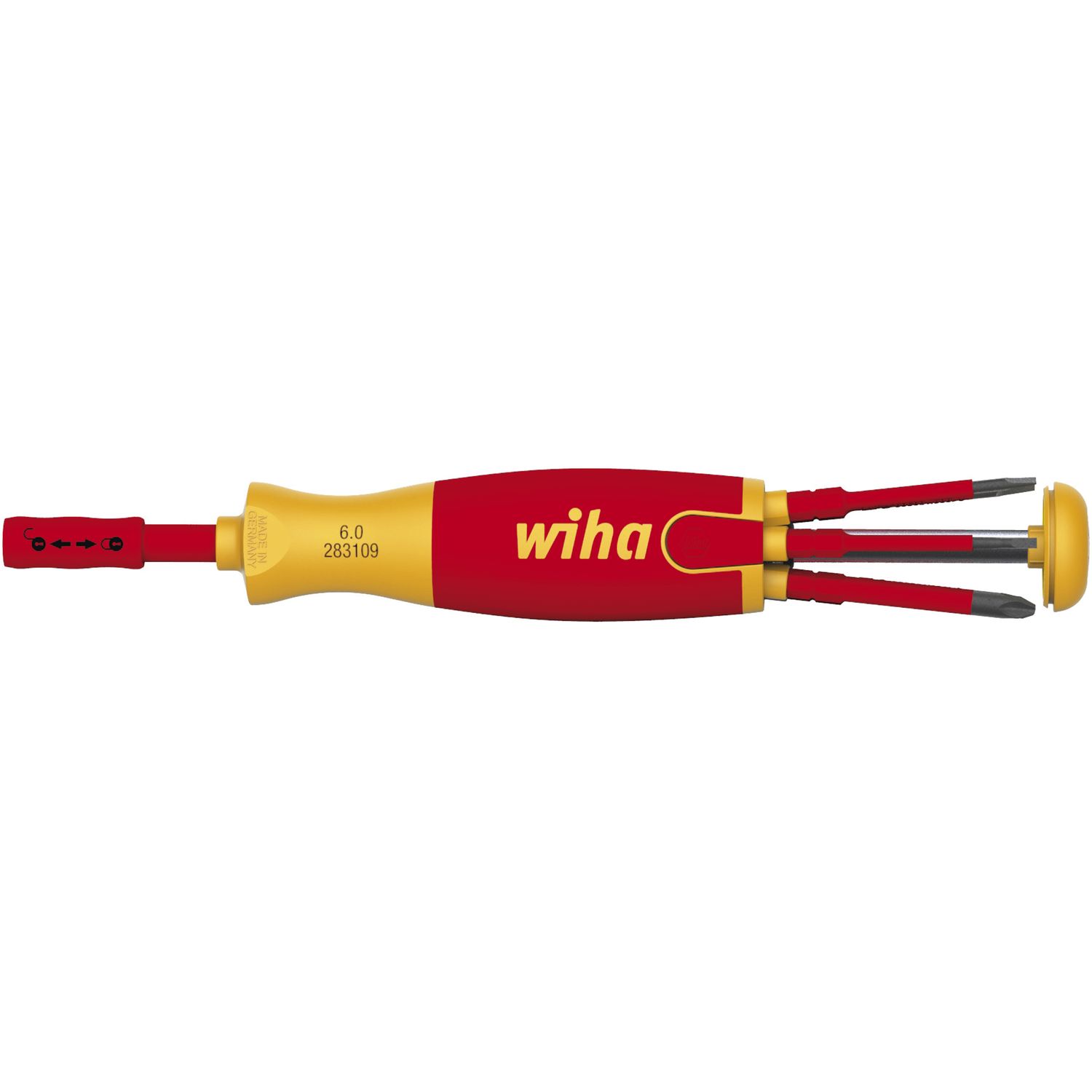 wiha Bit-Magazinhalter VDE slim Schlitz/Phillips/Plus/Minus 6-teilig