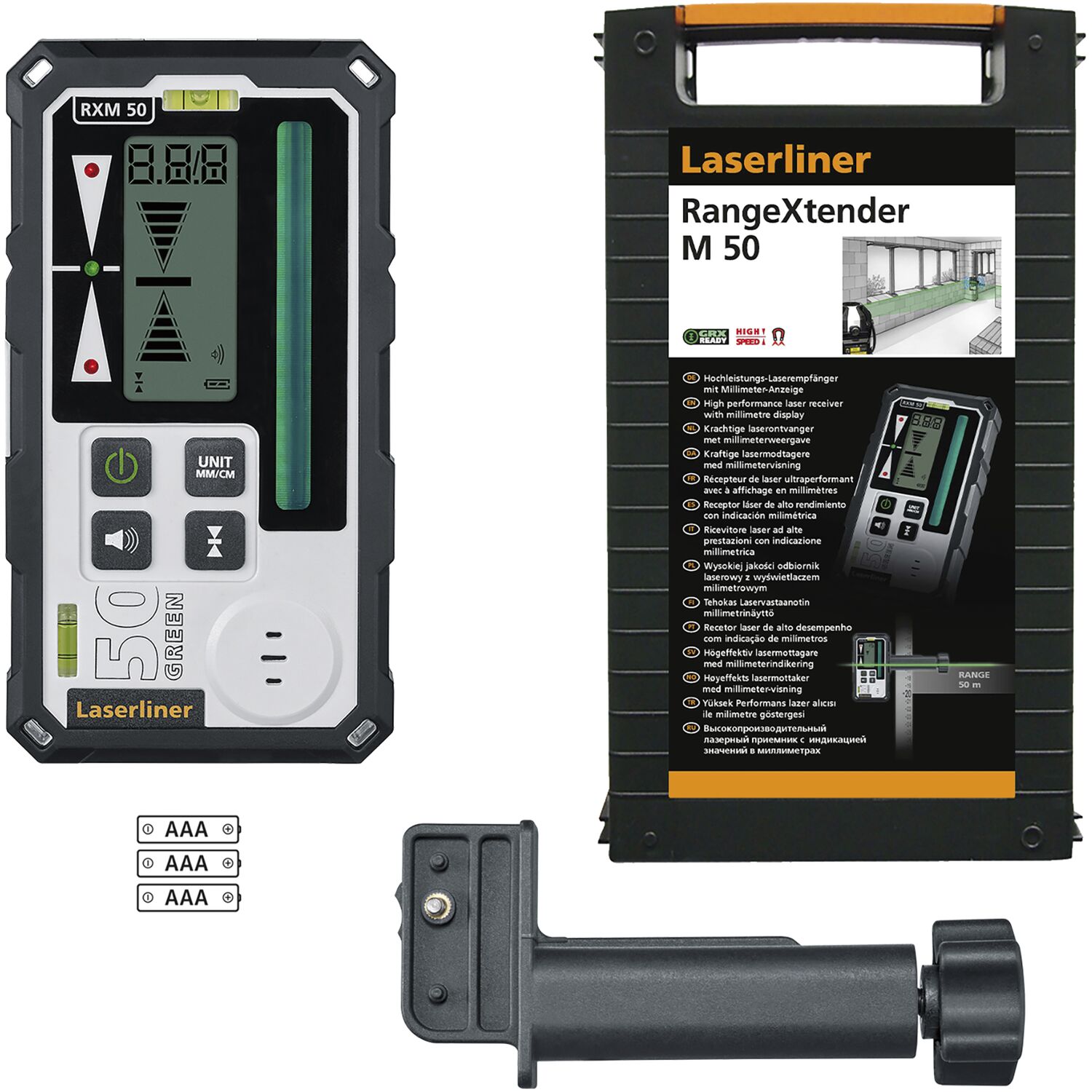 Laserliner Laser Empfänger RangeXtender M50 grün Reichweite bis 50 m IP 66