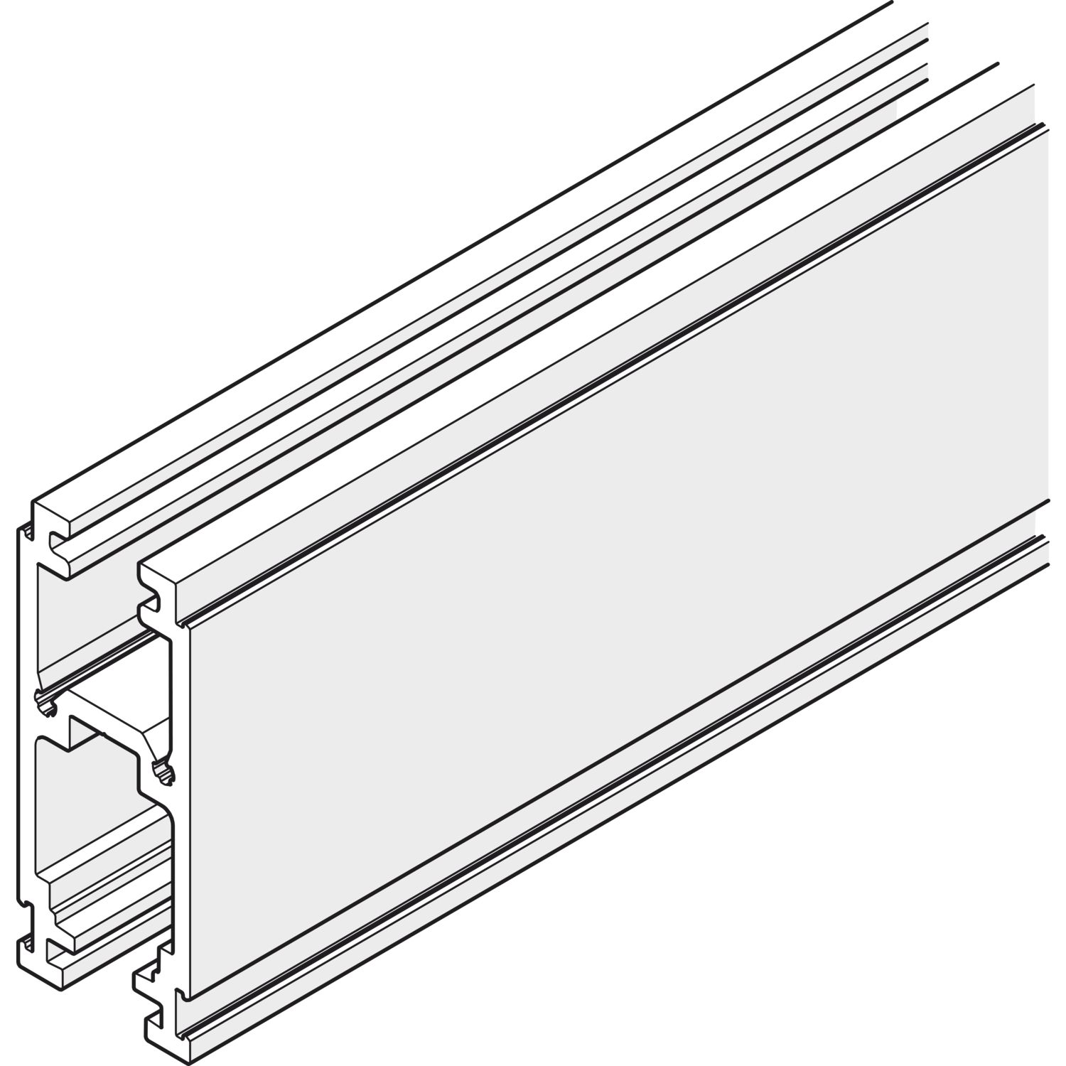 Hawa Laufschiene HAWA-Frontslide 60/A und 60/matic auf Maß geschnitten silber eloxiert (250 mm)