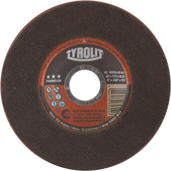 Tyrolit Trennscheibe gekröpft Premium*** 115x0.75mm Inox Neue Generation Form42