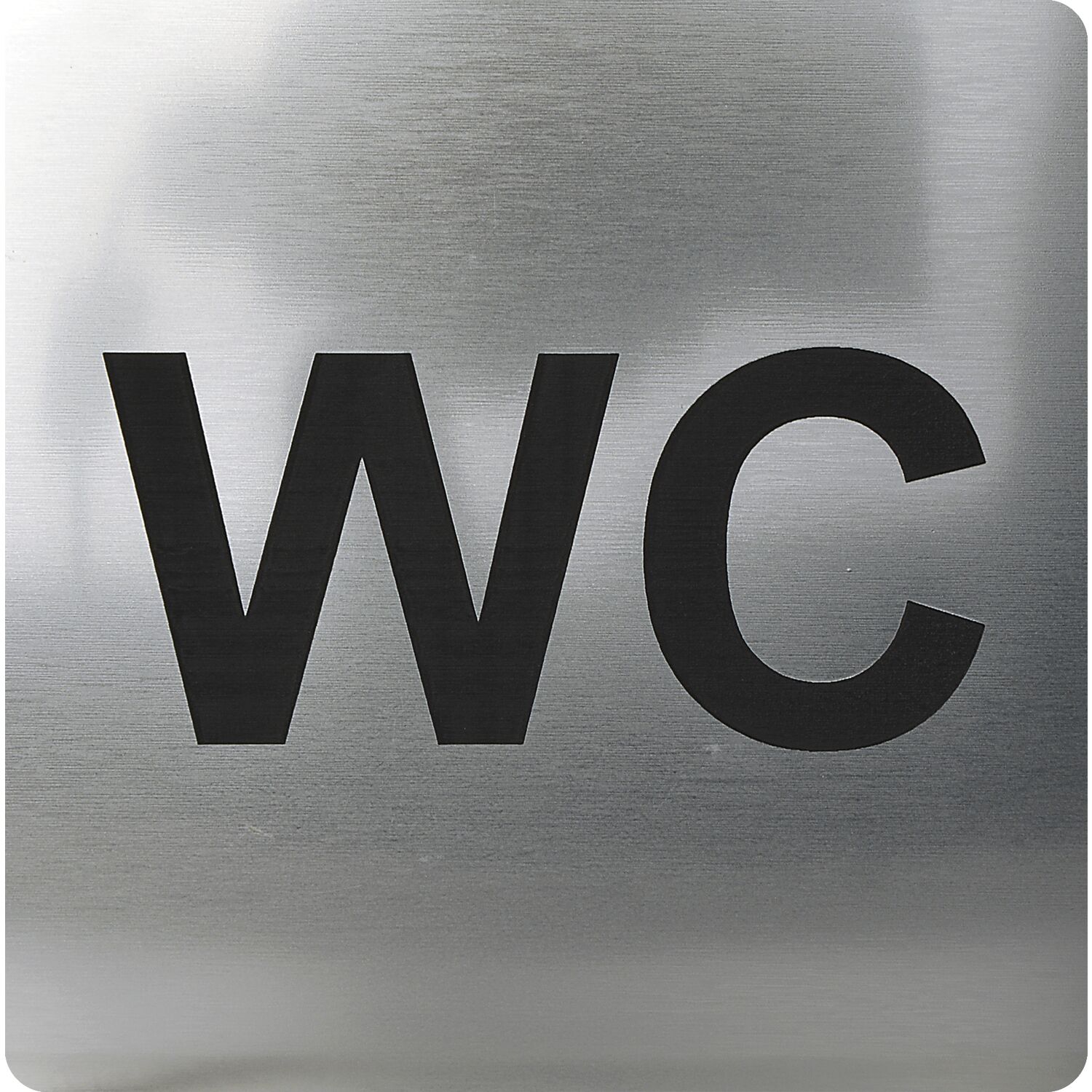 WC Symbol selbstklebend, 100 x 100 mm, Kunststoff Edelstahl-Effekt