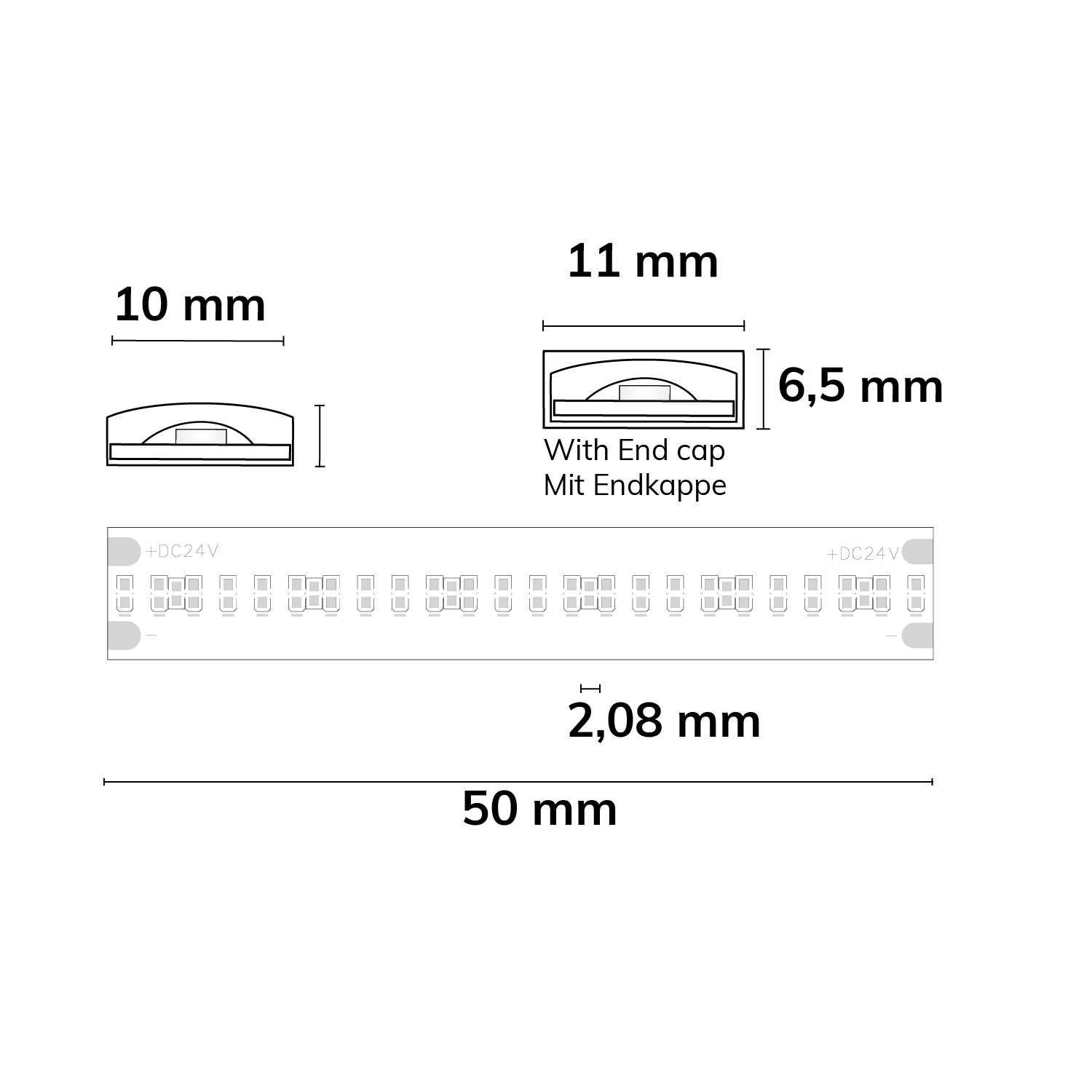 ISOLED LED AQUA COB927 Linear Flexband 24V DC 8W IP68 2700K 5m Rolle 480LED/m