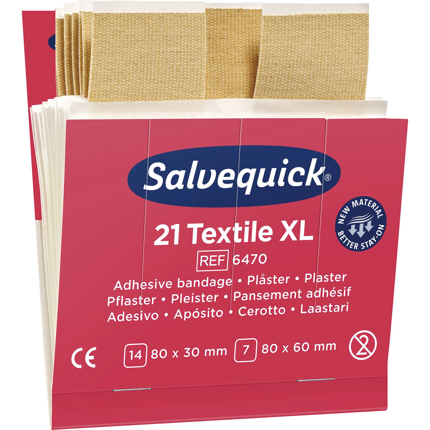 Cederroth SALVEQUICK Textilpflaster groß REF 6470 zu Spender - 126 Stück
