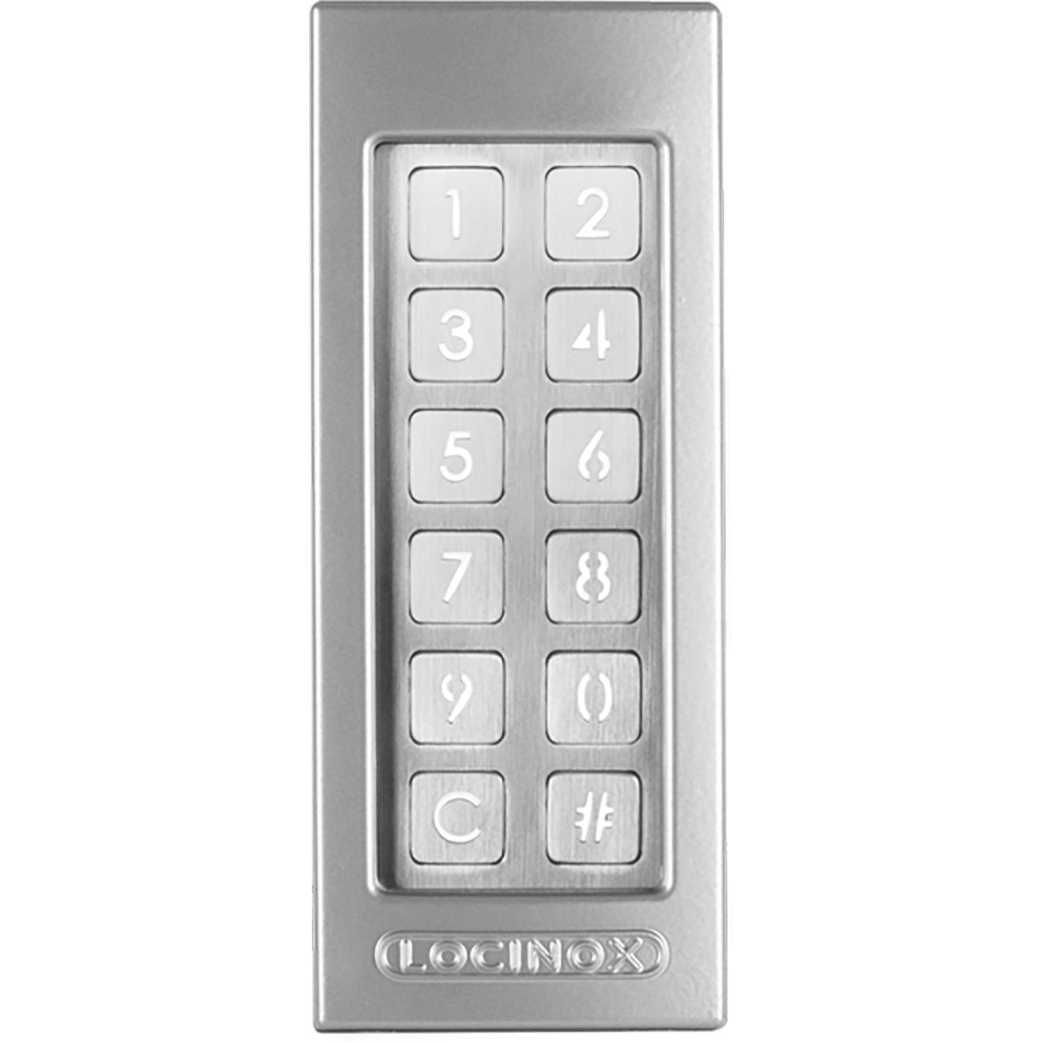 Locinox Codetastatur Slimstone 2 mit LED-Beleuchtung, 2 Relais, Aluminium silberfärbig