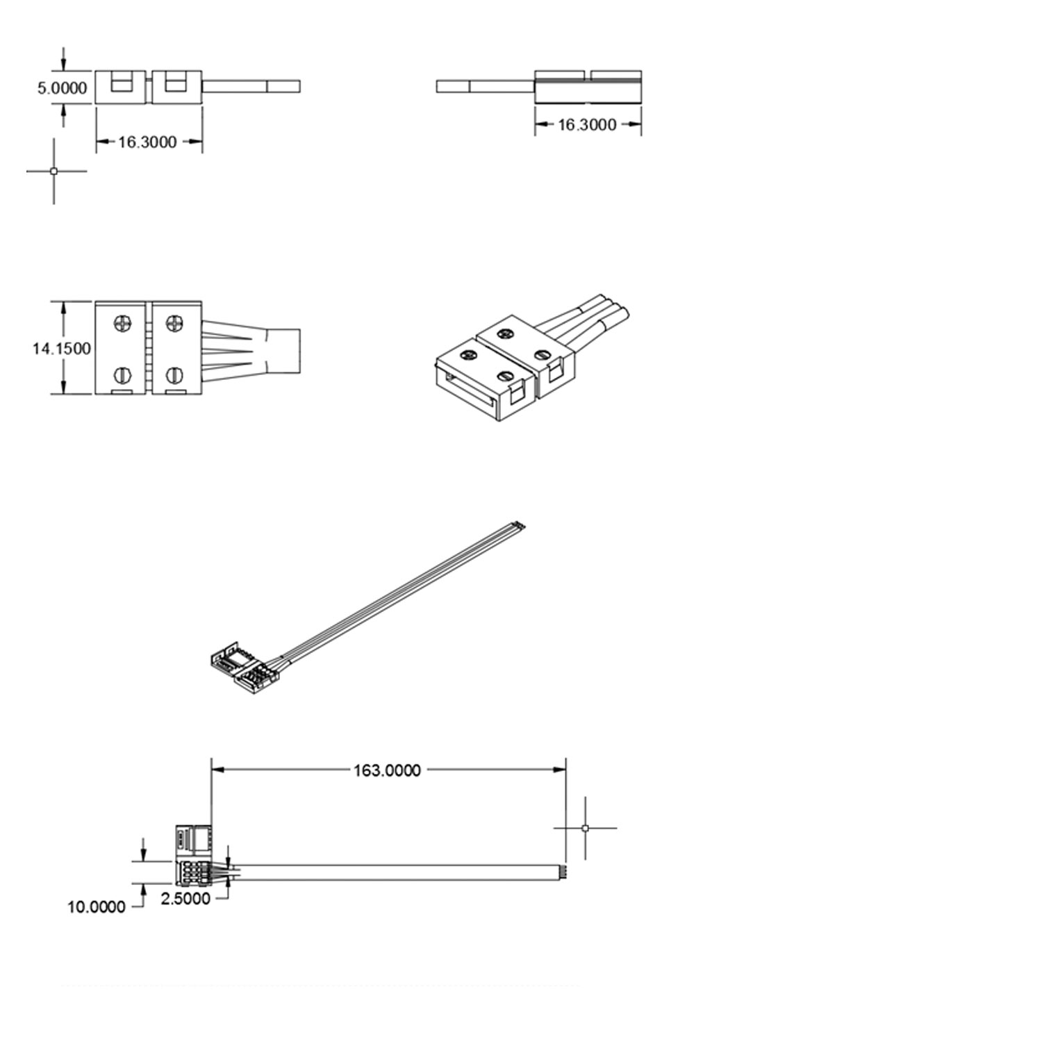 ISOLED Clip-Kabelanschluss (max. 5A) C1-410 für 4-pol. IP20 Flexstripes mit Breite 10mm Pitch >12mm