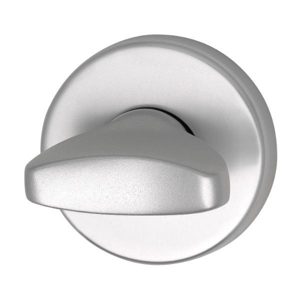 Grundmann WC-Rosette ø 50 mm, mit Anschraubträger"U" und Drehknopf, silber eloxiert