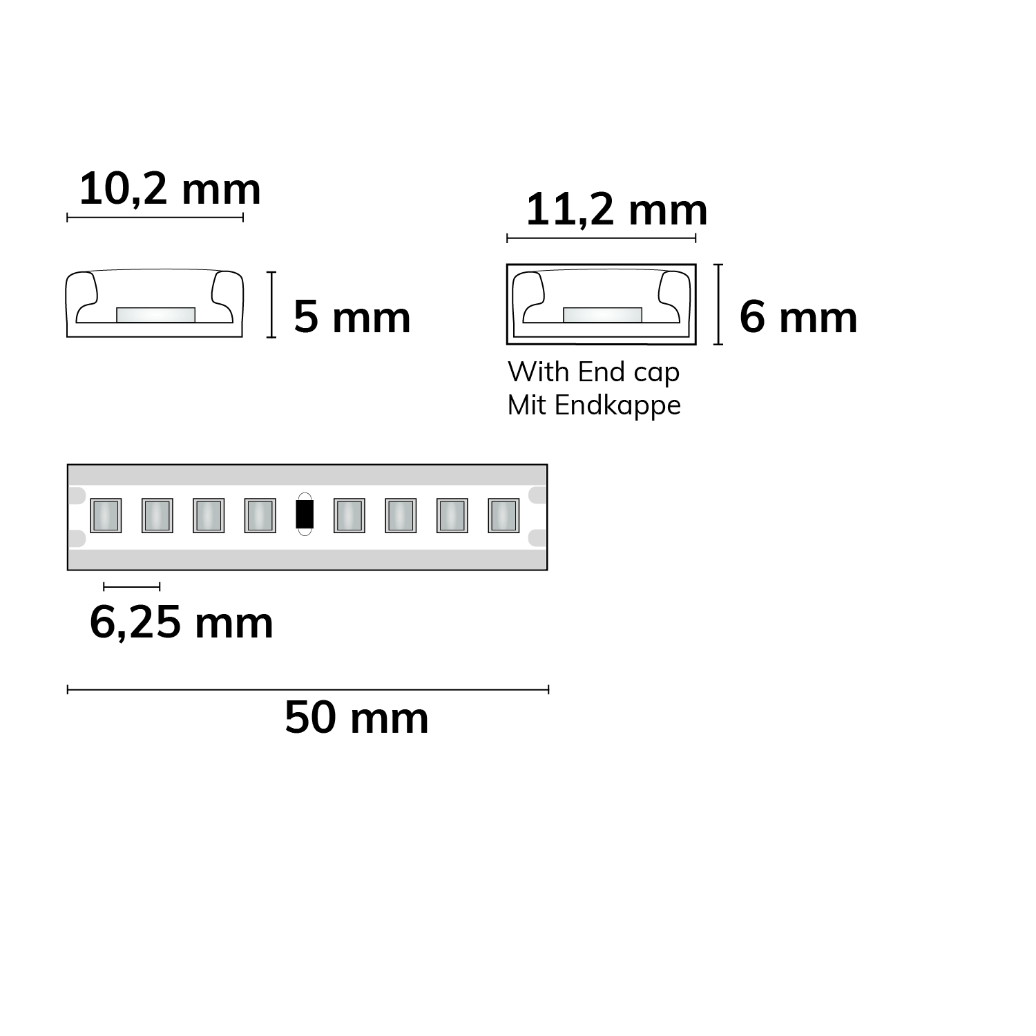 ISOLED LED AQUA960 PU Linear Flexband 24V DC 12W IP68 6000K 135 lm/W 5m Rolle 160 LED/m