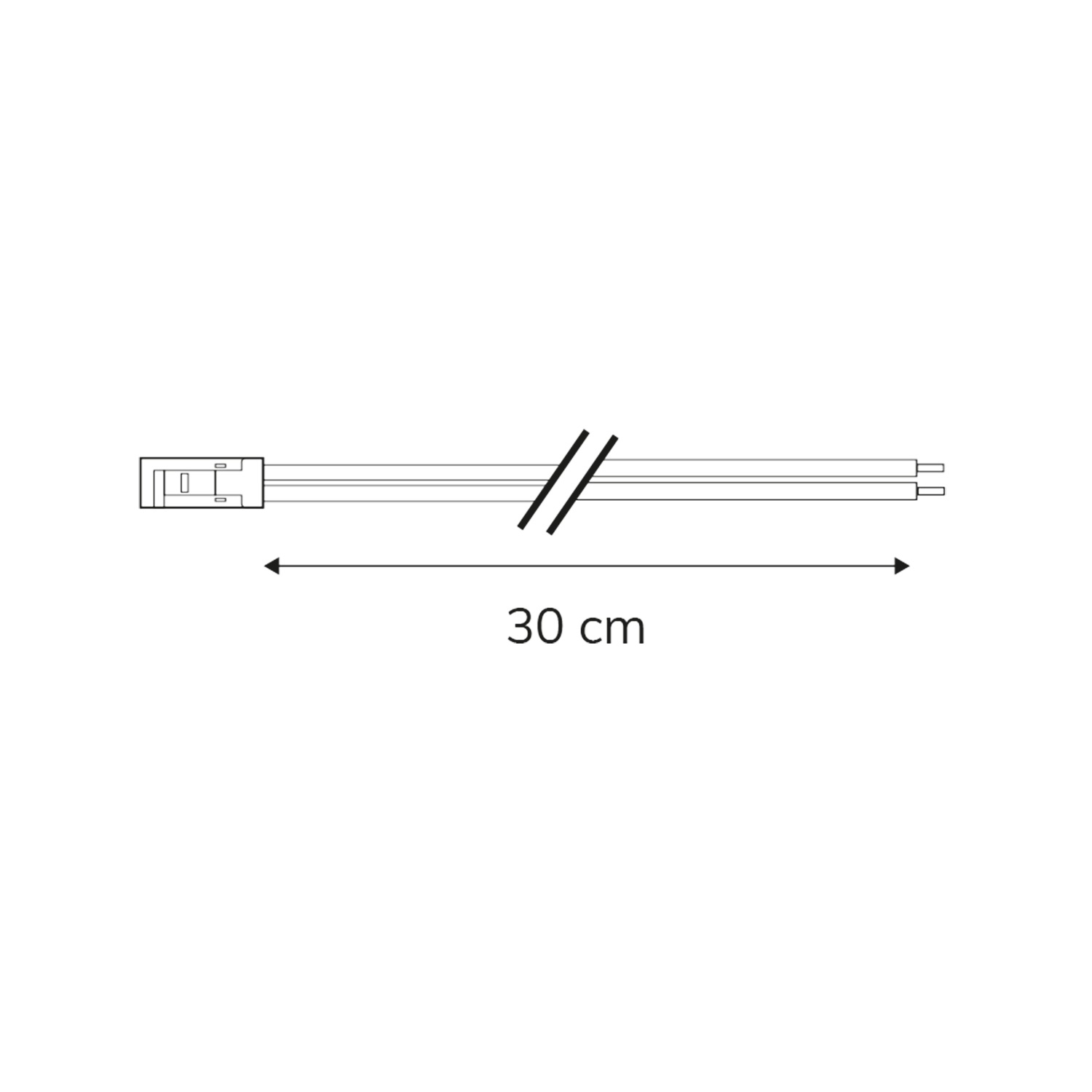 ISOLED MiniAMP Anschlussstecker male 30cm 2-polig weiß max. 3A