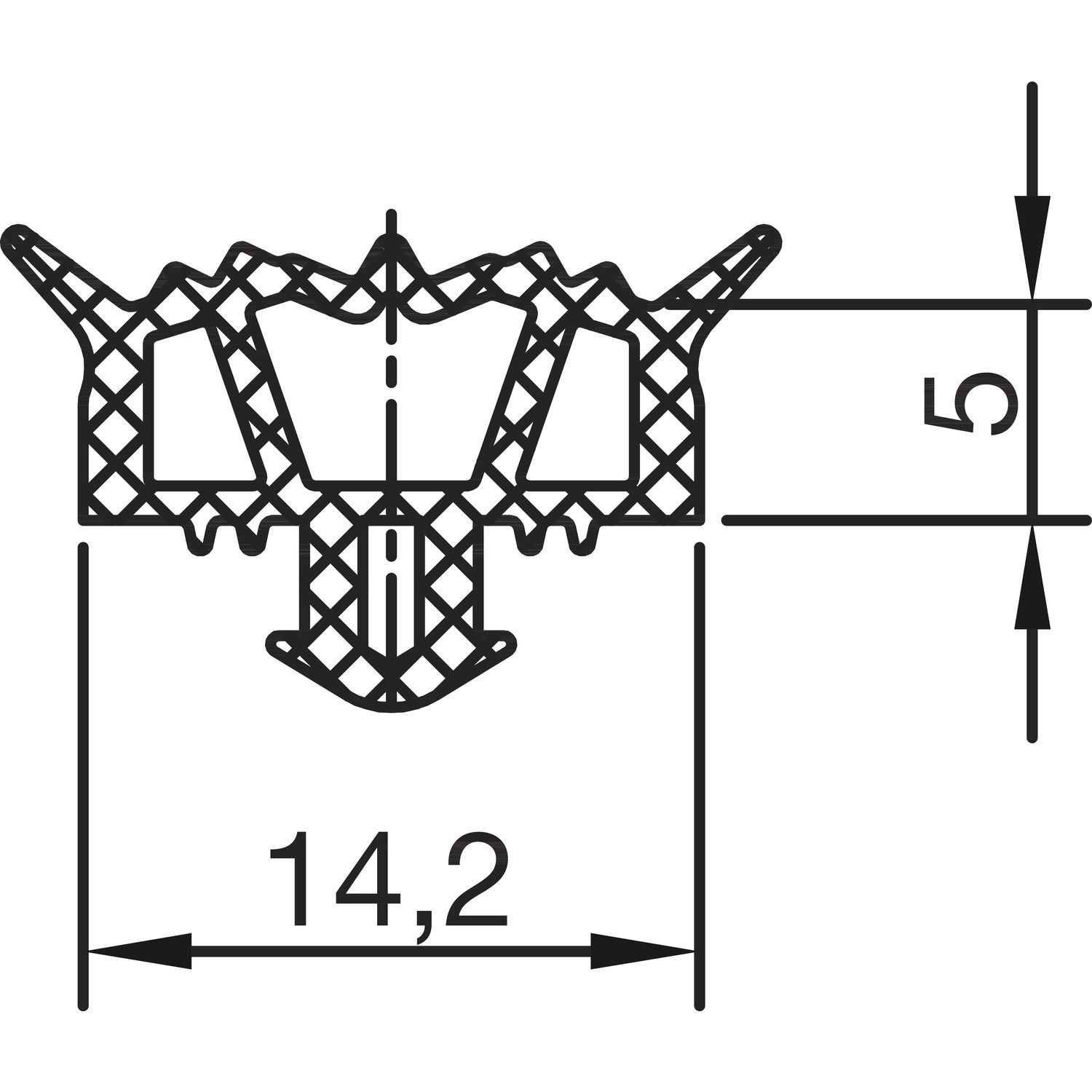 THYSSENKRUPP Syprotech Systemdichtung 5 für Glas, L=60 m, EPDM schwarz