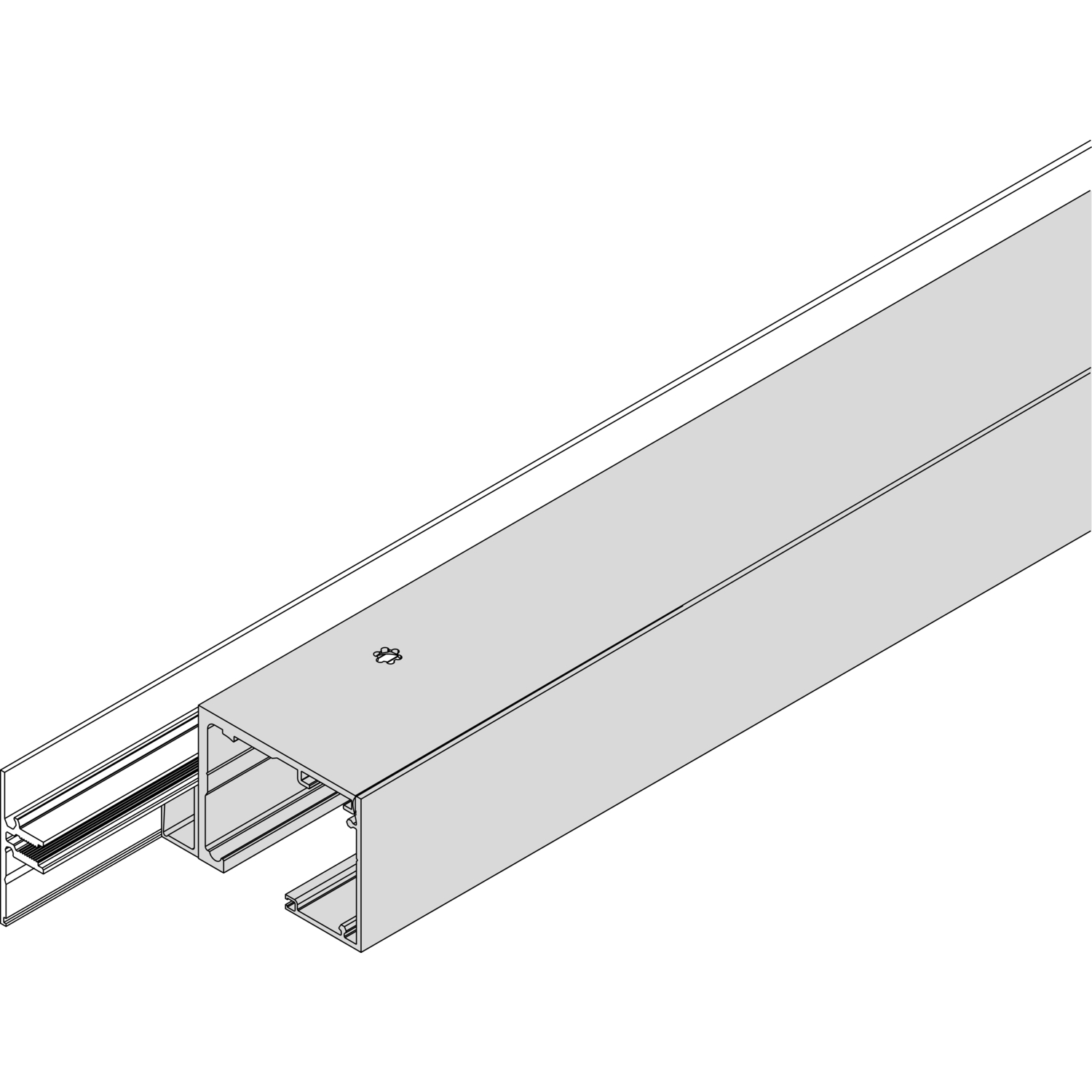 DORMA-Glas Muto 80 Seitenteilprofil auf Maß Glas 8-13,5 mm Edelstahl-Effekt (250 mm)