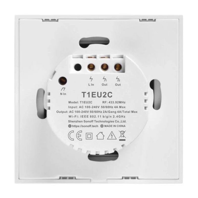 Sonoff WLAN-Wandschalter der SONOFF TX-Serie WiFi+RF433 T1 2fach