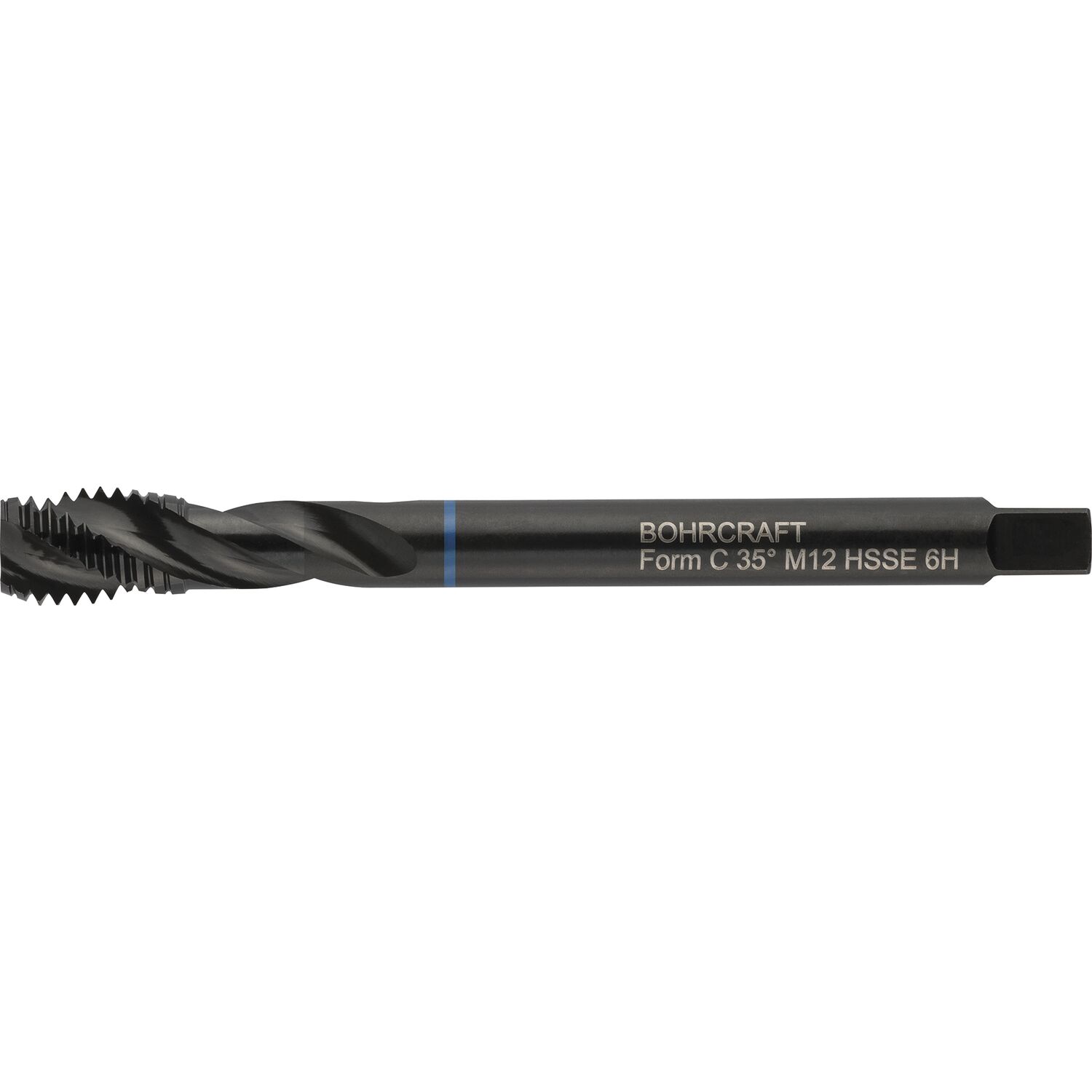 Bohrcraft Maschinengewindebohrer 40º RSP DIN376 M12 Überlaufschaft Blauring