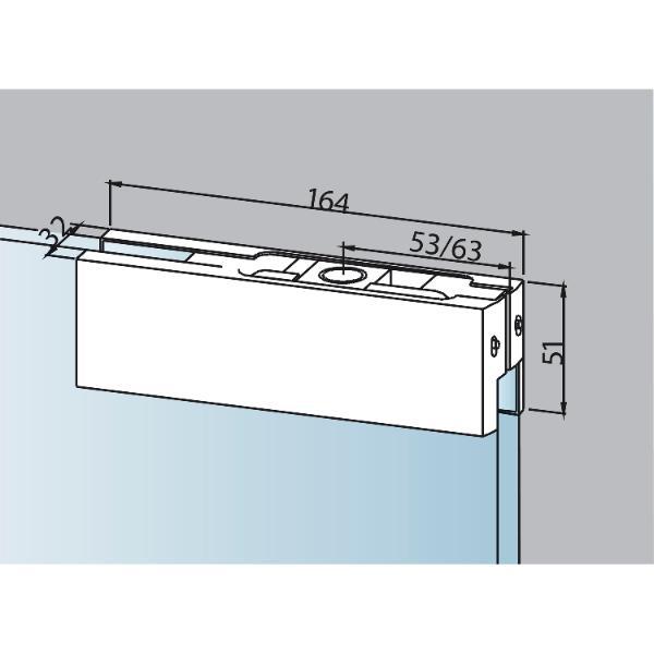 DORMA-Glas DORMA-Glas Oberer Eckbeschlag PT 20, Edelstahl (03.110)