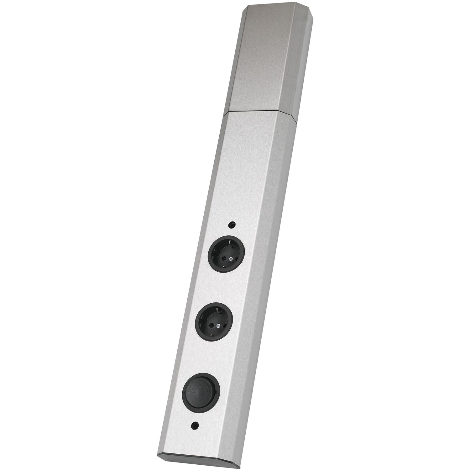 Power-Turm 2 230 V,2 Schukosteckdosen, Anschlusskabel 2000 mm mit Schukostecker