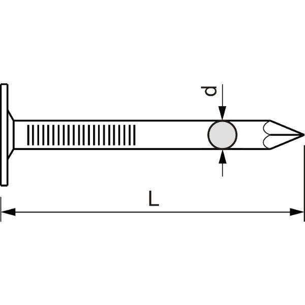 Dachpappstift 2.5X25 feuerverzinkt G.