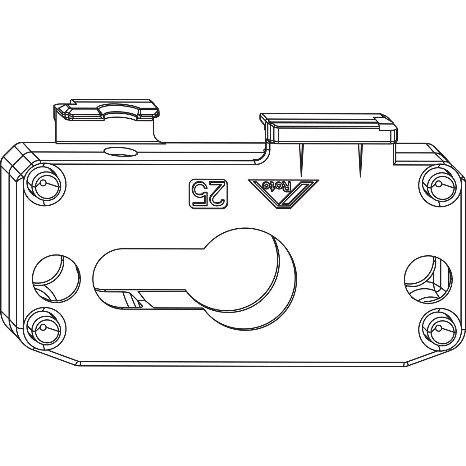 Roto ROTO NX Schlosskasten PZ zu Getriebestulp Dornmaß 50 mm silber