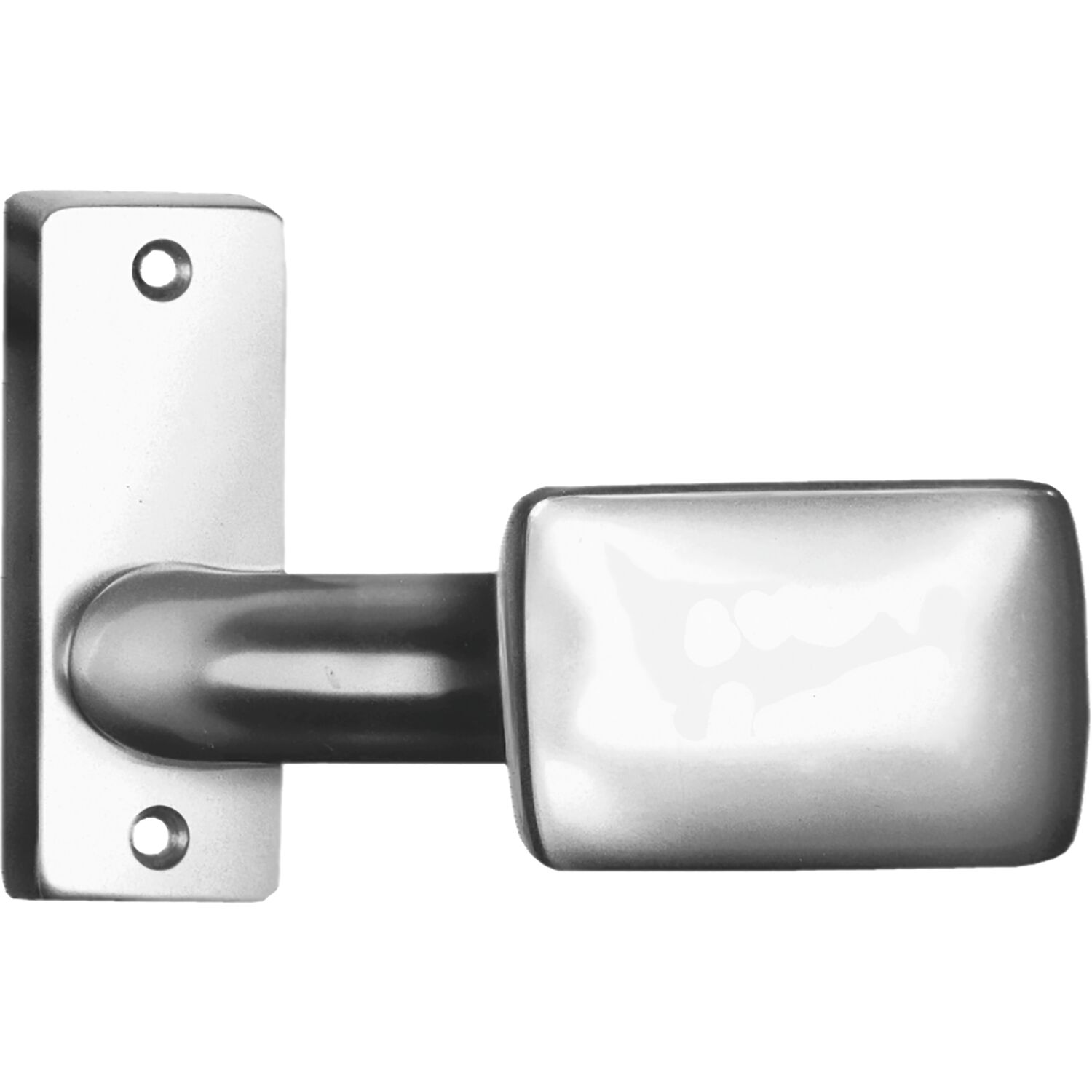 AMF Knopfkurzschild 485 gekröpft, drehbar, 87x32x7mm,Knopf 65x44mm,silber elox.