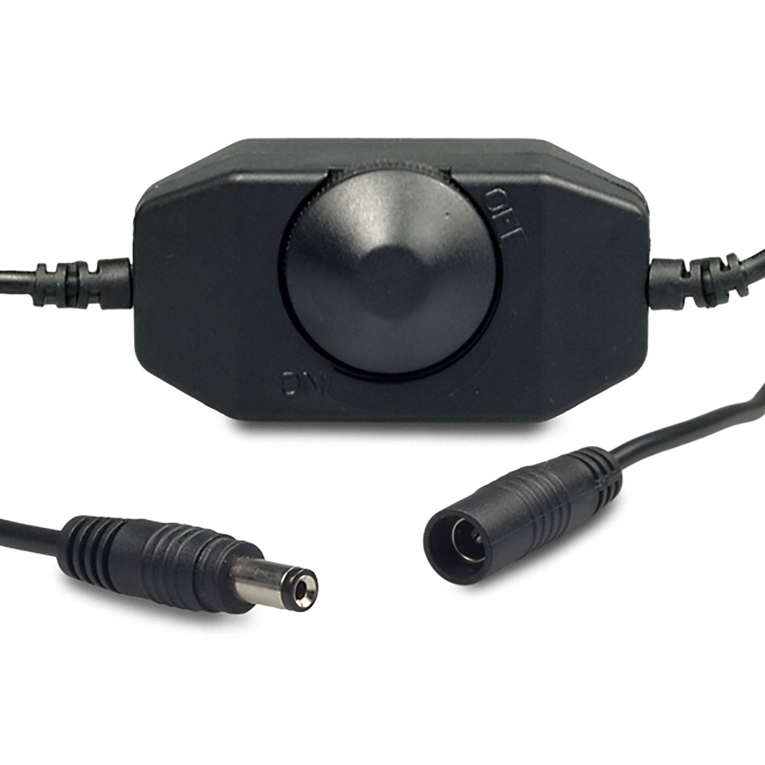 ISOLED LED Dreh-Controller (Dimmer) schwarz 2A max. 48 Watt Rundstecker Anschluss