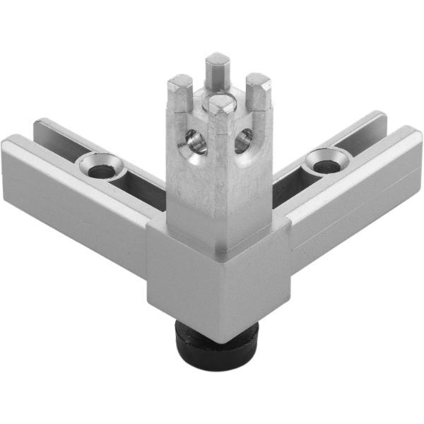 SCHÜCO Smartcube Eckknoten 3s mit Stellfuß Zamak Edelstahl-Effekt